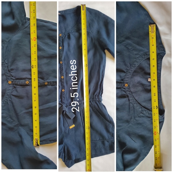 Juicy Couture Beach 100%Linen Romper Navy Blue - Picture 4 of 13